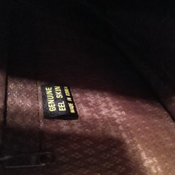 #2 PRICE REDUCED HB VINTAGE 1980s EEL SKIN Slim Attache Messenger Bag - Picture 11 of 12